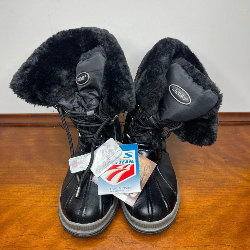 Khombu Birch US Ski Womens Waterproof Winter Snow Boots Faux Fur Thermolite 7.5M